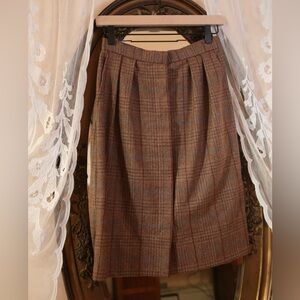 Vintage Oscar de La Renta Union Made Wool Pocket Button Down Skirt